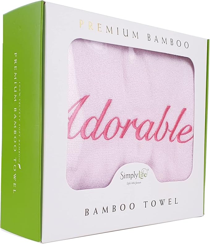 Ultra Soft and Plush Embroidered Kids Towel Made Bamboo Viscose (Box Pack) - Highly Absorbent 48 * 24 in with a Tight 500 GSM Weave (SLTW-288AP)