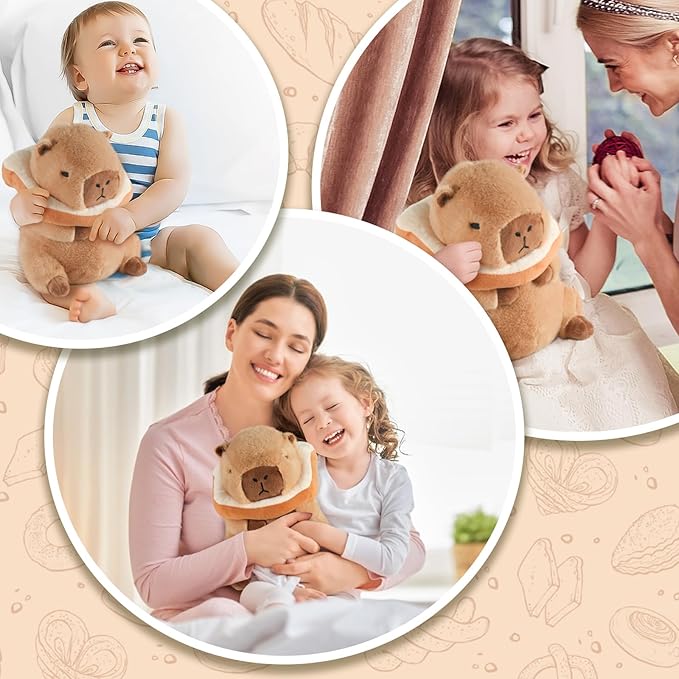 Toast Capybara Plush, Cute Capybara Plush, Toast Removable Capybara Stuffed Animal Bread Capybara Plushies Toys Gifts for Kids 11 inch