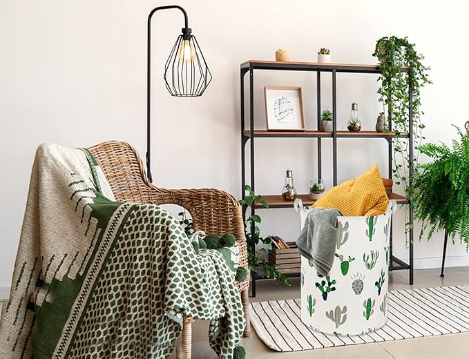 Kids Laundry Basket Kids Hamper Baby Laundry Hamper Toy Storage Bin for Boys Room Decor Nursery Hamper Gift Baskets for Bedroom Bathroom(Green and Gray)