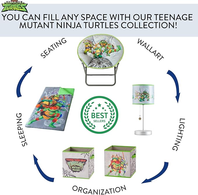 Teenage Mutant Ninja Turtles: Mutant Mayhem Pop Up Hamper with Durable Carry Handles, 21'' H x 13.5'' W X 13.5'' L