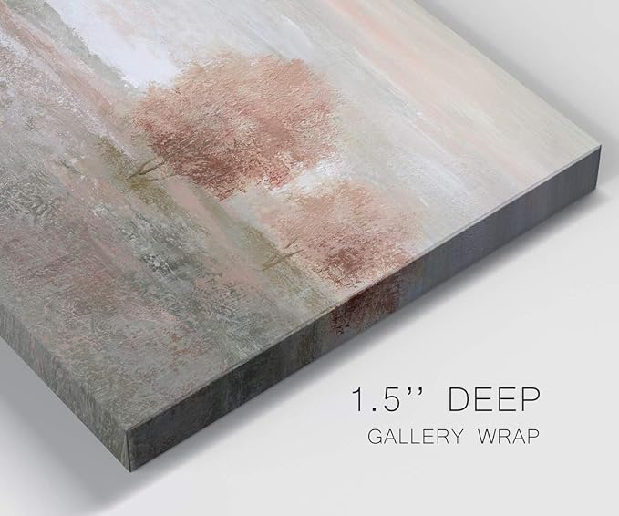 Renditions Gallery Canvas Nature Wall Art Modern Paintings Decorations Autumnal Peach Leaves Abstract Romantic Artwork Wall Hanging Prints for Bedroom Office Kitchen - 12"x18" LT33