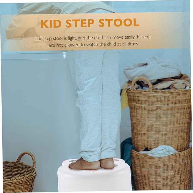 ibasenice Cartoon Plastic Stool Toilet Step Stool for Kids Cartoon Toilet Stool Kitchen Helper Stool for Toddlers Toddler Chairs Baby Sink Chair for Baby Household Auxiliary Stool White