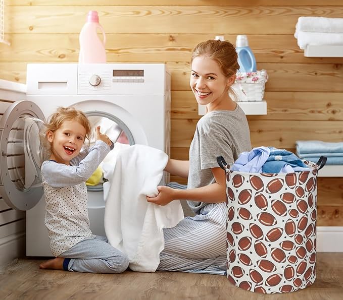 Football Kids Laundry Basket Baby Hamper Football Toy Storage Bin for Boys Room Decor Baby Nursery Hamper Gift Baskets for Bedroom Bathroom(Football)