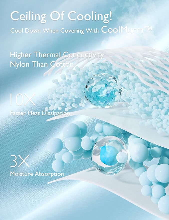 Momcozy Life CoolMurm Cooling Comforter for Hot Sleepers, Twin/Twin XL 68" x90” Hot Flashes Cooling Blanket, All-Season Lightweight Soft Breathable Cooling Quilt Duvet, Stay Cool All Night, Smoky Grey