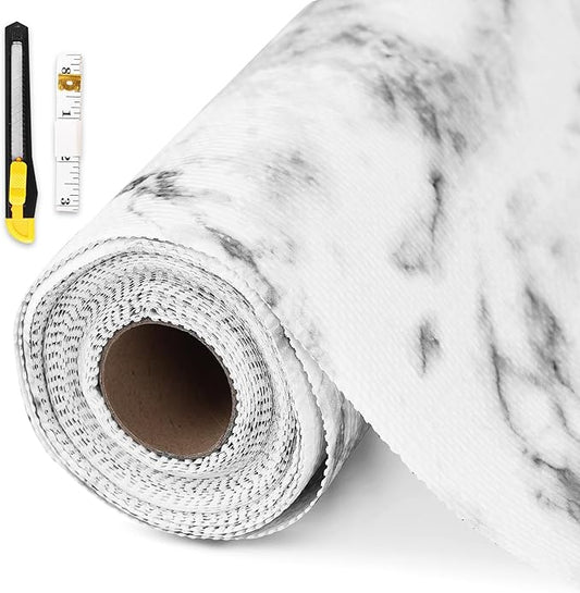 Shelf and Drawer Liner for Kitchen Cabinet-12 in x 20 FT Non-Adhesive Cabinet Liners for Shelves Non-Slip Waterproof Kitchen Drawer Liners Contact Paper Shelf Paper with Knife and Tape Measure