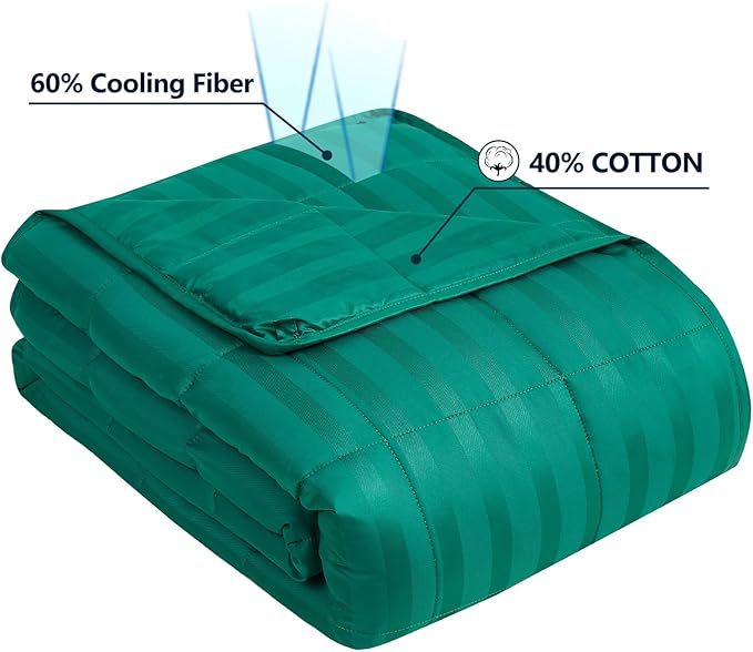 Weighted Blanket (36"x48" 5lbs) Weighted Blanket Cooling Blanket for Sleeping,Throw Size Breathable Blanket with Premium Glass Bead(Dark Green)