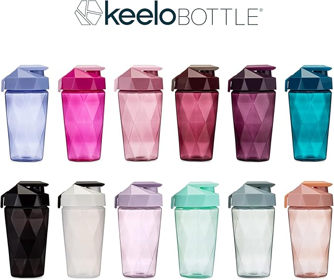 Classic 20oz Blender Shaker Bottle | Protein Shaker Bottle with Diamond Agitator | Shaker Cup with Carrying Handle and Dishwasher Safe | Light Blue - 20-Ounces