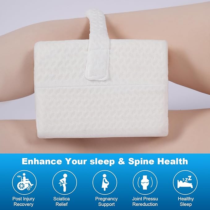 Knee Pillow,Knee Pillow for Side Sleepers,Leg Pillow,Side Sleeper Leg Pillow, Memory Foam Knee Pillow, Suitable for Leg, Back, Knee Pain, Improve Sleep Quality