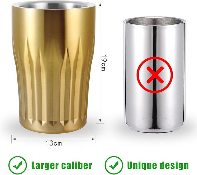 Wine Chiller Bucket Stainless Steel Double Wall Wine Cooler for Bottles Insulated Champagne Beer Ice Bucket for Parties