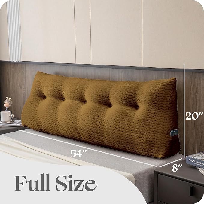 Large Bolster Triangular Headboard Wedge Backrest Positioning Support Bed Rest Reading Pillows Headboard Wedge Pillows for Day Bed Bunk Bed with Removable Cover