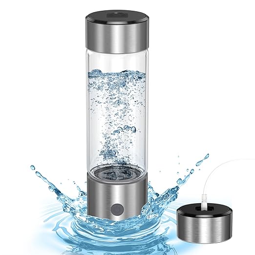 Hydrogen Water Bottle, 420ML Portable Rechargeable Hydrogen Water Ionizer, 3 Minute Rapid Electrolysis, Advanced SPE/PEM Technology, for Home, Office, Travel, Fitness, Drinking