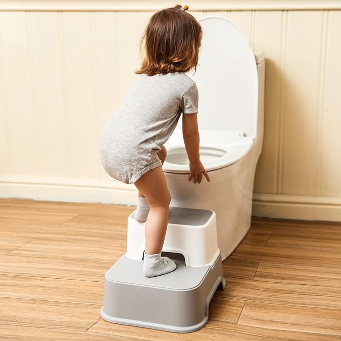 Toddler Step Stool for Bathroom,Kids Step Stool for Potty Training,Toilet Stool, Slip Resistant (Pink, 2 Packs)