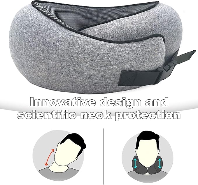 Travel Pillow - 2024 New Travel Neck Pillow, Memory Foam Travel Pillow, Memory Foam Travel Neck Pillow for Airplanes, Travel Neck Pillow, Foam Travel Pillow (Buckle Style)