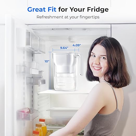 Waterdrop 200-Gallon Long-Life Water Filter Pitcher, NSF Certified Water Purifier, Replaces 6,400 Plastic Water Bottles a Year, Reduces Chlorine, PFOA/PFOS, 7-Cup, White