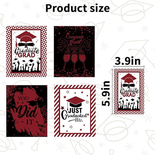 24Pcs Graduation Gift Wine Labels Congrats Grad Wine Bottle Stickers Graduation Party Waterproof Wine Bottle Decoration Cover for College Congrats Graduation Party Decorations, 4 Design