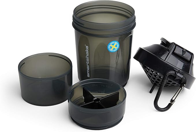 Smartshake Original 2GO, 20 oz Shaker Cup, Gunsmoke Black (Packaging May Vary)