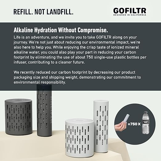 Jumbo Magnesium Alkaline Water Infuser - 9.5 pH + Electrolytes for Any Large Water Bottles/Pitchers, 300 Gallon / 3 Months, Ionized Mineral Alkaline Water Infuser (1 Pack)