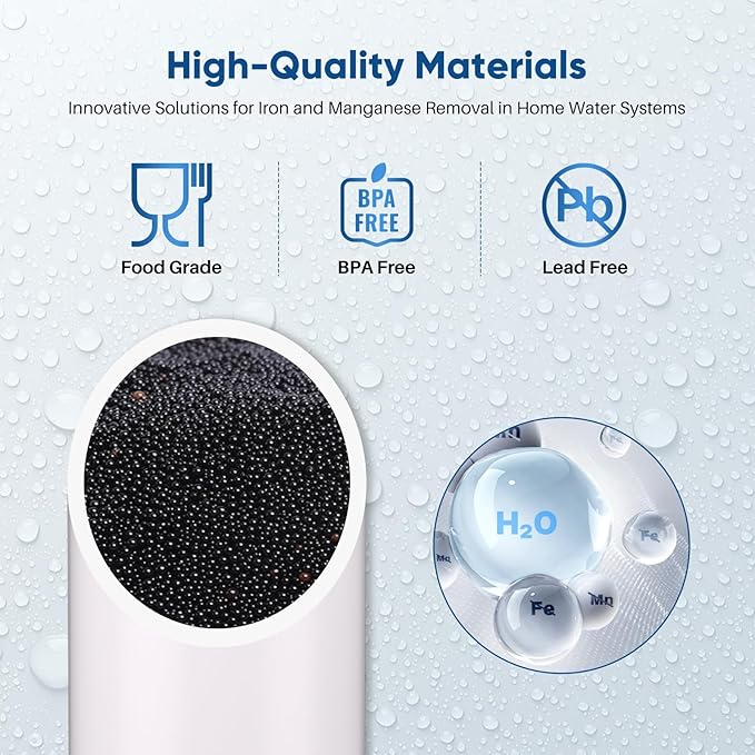 PUREPLUS 10" x 4.5" RFN10BB-SZ Whole House Iron & Manganese Reduce Water Filter Replacement Cartridge, 1 Pack