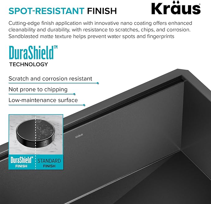KRAUS Kore Workstation 32-inch Undermount 16 Gauge Stainless Steel Single Bowl Kitchen Sink in Gunmetal Black PVD Finish with Accessories, KWU110-32/PGM