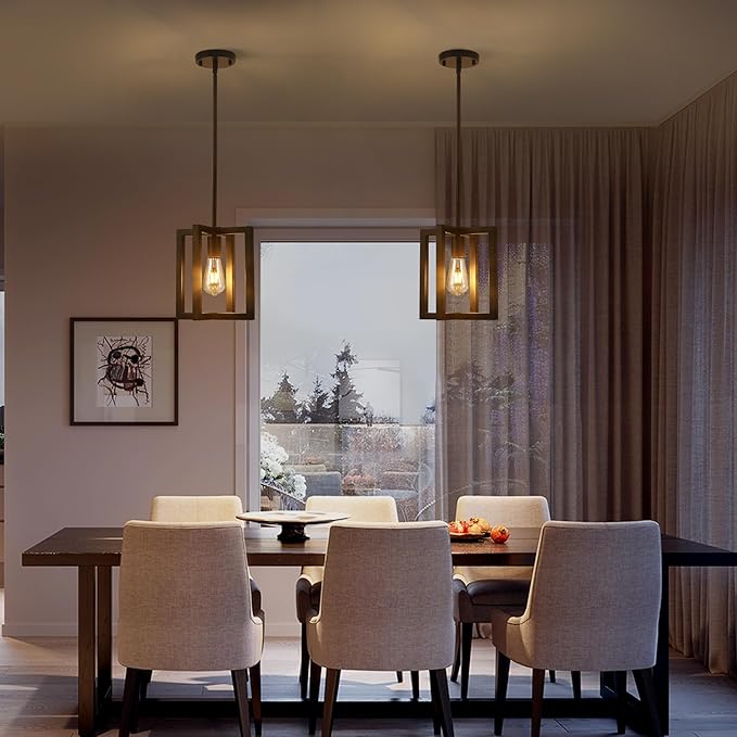 Small Modern Farmhouse Black Pendant Lights Kitchen Island, Adjustable Hanging Metal Industrial Chandelier Ceiling Light Fixture for Hallway Entryway Bedroom Dining Room