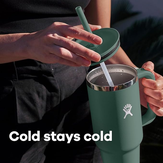 Hydro Flask Travel Tumbler Stainless Steel Vacuum Insulated Tumbler with Lid and Straw for Cold Water and Drinks for Sports, School, Work, Car, Travel, Weekends