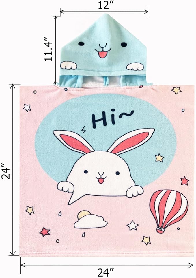 NovForth Kids Beach Towel for Boys Girls, Hooded Bath Towel Wrap, Toddler Pool Towel with Hood