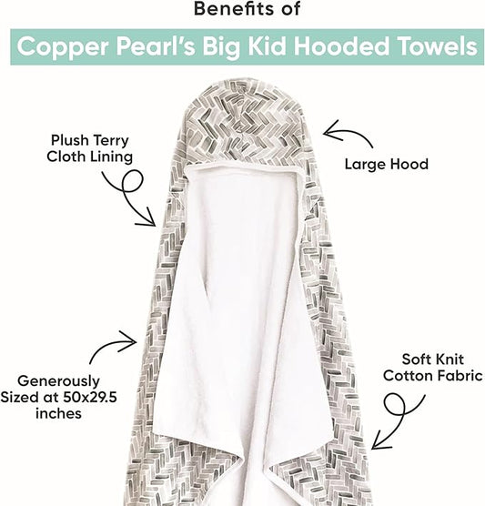 Copper Pearl Hooded Bath Towels Premium Knit/Terry Cloth Toddler Towels with Hood, Pockets, and Cool Designs - Great to Gift and Make Bath Time Fun - Big Kids Hooded Towel, Alta