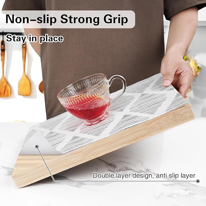 Shelf and Drawer Liner for Kitchen Cabinet-24 in x 30 FT Non-Adhesive Cabinet Liners for Shelves Non-Slip Waterproof Kitchen Drawer Liners Contact Paper Shelf Paper with Knife and Tape Measure