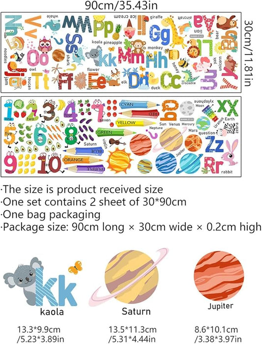 Kids Wall Decals, Alphabet Letters and Numbers Stickers for Kids Room, Nursery, Bedroom, Playroom