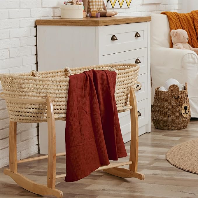 GLLQUEN BABY Muslin Swaddle Blankets for Boy and Girl, 2 Pack Neutral Baby Receiving Blankets, Soft and Breathable Newborn Essentials, Registry & Gift