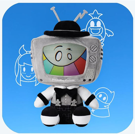 Mr. Puzzles Plush, Mr. Puzzles Plush Toy Stuffed Doll, SMG4 Game Fans Gift,Pillow for Kids and Adults (mr Puzzles Happy)