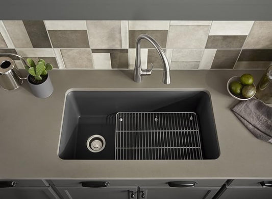 KOHLER K-8206-CM7 Cairn Sink, 33 in, Matte Graphite