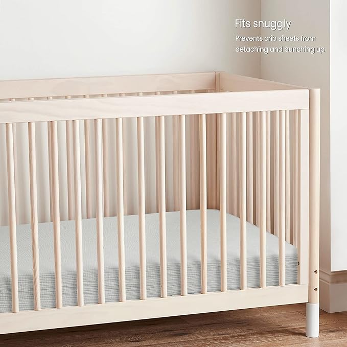 Lulu moon Muslin Crib Sheet Fitted Crib Mattress Sheet for Boys and Girls, 28"x 52" Gentle Gray
