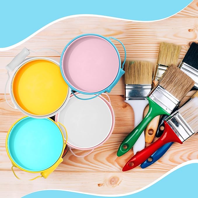 Therwen 24 Pieces Small Metal Buckets with Handle Colored Galvanized Bucket Round Metal Pail for Kids Classroom Candy Crafts,Utensils, Vase Party Favor(4.13 Inch,Wood Handle)