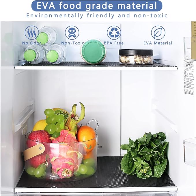 HooTown Shelf Liner Kitchen Cabinet Drawer Mats 23.6 Inch Wide x 393.7 Inch Long, Non Slip EVA Plastic Water Resistant Pad for Bathroom Drawers, Shoe Shelves, Under Sink, Black