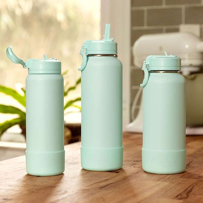 Hydrapeak 40oz Sport Insulated Water Bottle with Straw or Chug Lid, Leak & Spill Proof, Keeps Drinks Cold for 24 Hours, Hot for 12 Hours, Premium Stainless Steel Water Bottles (40oz, Orchid)