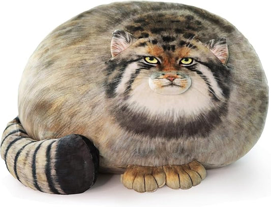Steppe Cat Plush, Cat Stuffed Animal 35cm/14inch, Pallas Cat Plush Pillow, Cute Plushies for Girls, Soft Plush Pillow, Throw Pillow Doll Decoration Doll Gift for Kids Boys Party Christmas