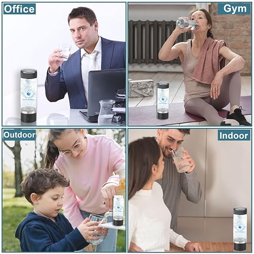 Hydrogen Infused Water Bottle Borosilicate Glass โ Travel Friendly Hydrogen Bottle for Office, School, Car โ Water Energy Boost โ Rich in Antioxidants gothydro Water Hydrogen Water Bottle