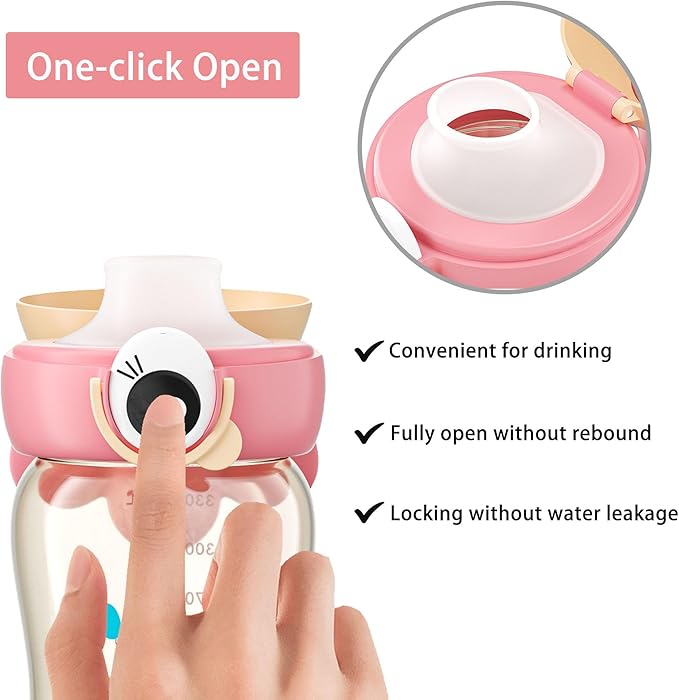 Kids Water Bottle for School or Travel, 11oz Reusable Kids School Water Bottle, Leak-Proof Portable Water Bottle for Girls & Boys, BPA-free (Yellow, 1 Pack)