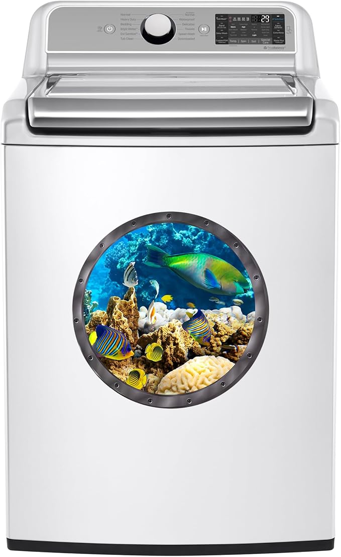 5 PCS Ocean Animals Wall Stickers, Fish 3D Stickers 11 inch Window Wall Stickers Decals for Bathroom and Bedroom Classroom Home Decor