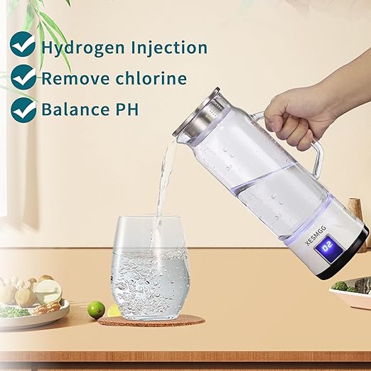 Hydrogen Water Bottle, Hydrogen Water Generator Electrolysis Jug BPA Free with PEM SPE Technology Portable Hydrogen Bottle and Ionizer Machine for Home Travel