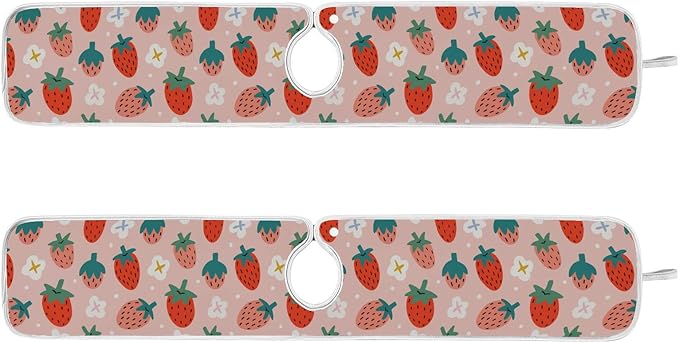 Kitchen Faucet Absorbent Mat,Strawberry Summer Berry Water Splash Guard for Sink, Faucet Drip Catcher Thicken Sponge Microfiber Faucet Water Catcher Mat Sink Absorbent Mat for Kitchen 30x5in 2 Pack
