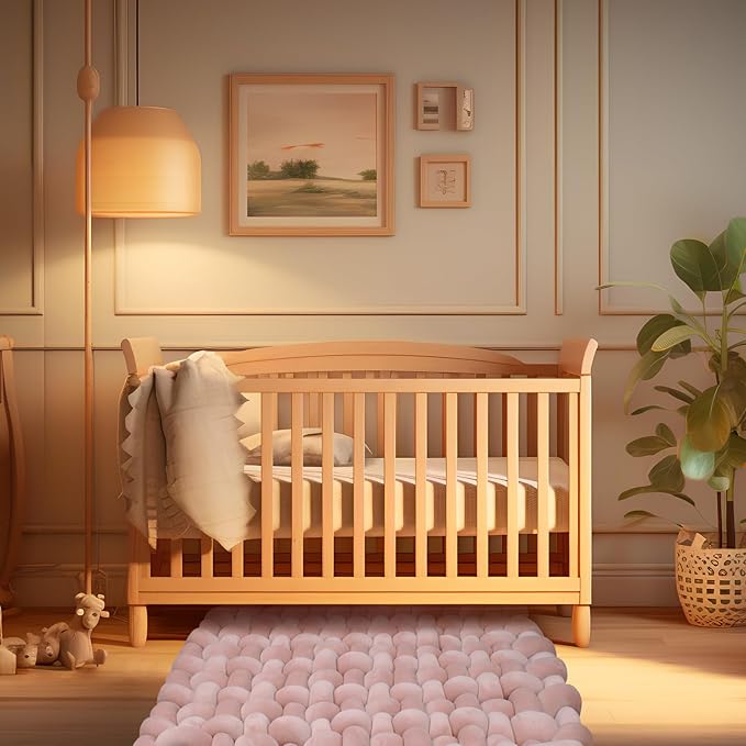 XHJRI Thickened Braided Knot Seat Mat, Knotted Floor Decorative Cushion, Handmade Baby Infant Playing Pad Nursery Rug (27.5 * 31.5 Inch,Rose Gold)