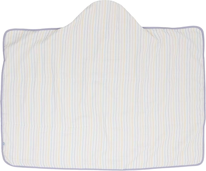 Little Unicorn Cotton Muslin & Terry Hooded Towel, Larger Size 1-6 Years (Unicorn Stripe)