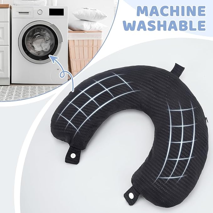 Travel Neck Pillow Cover Neck Pillow Replacement Cover Travel U Neck Pillow Case Cover Soft and Smooth Neck Pillow Cover Brown (Only Pillow Cover, No Filler)