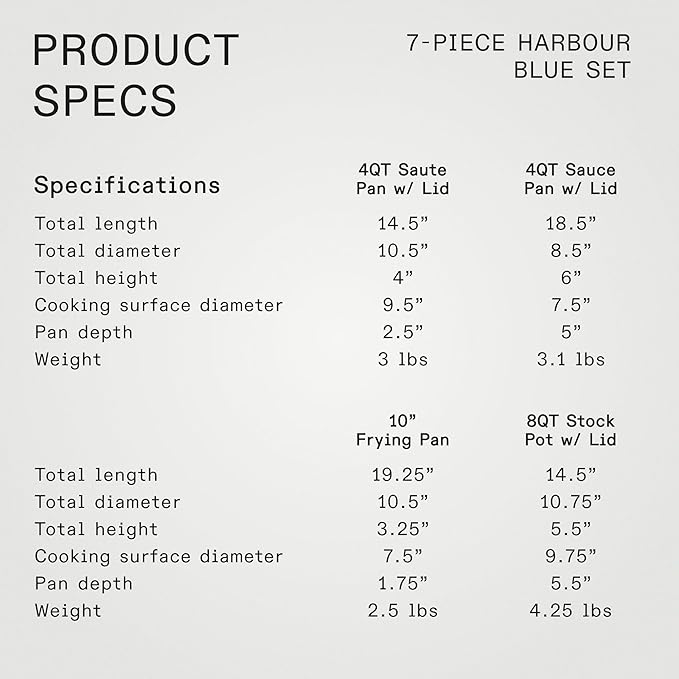 Made In Cookware - 7 Piece Non Stick Pot and Pan Set (Harbour Blue) - 5 Ply Stainless Clad - Includes Stock Pot, Saute Pan, Sauce Pan, and Frying Pan - Professional Cookware - Crafted in Italy