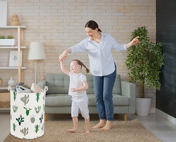 Kids Laundry Basket Kids Hamper Baby Laundry Hamper Toy Storage Bin for Boys Room Decor Nursery Hamper Gift Baskets for Bedroom Bathroom(Green and Gray)