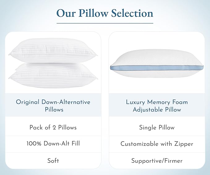 California Design Den 2-Pack Bed Pillows Queen Size Set of 2 for Sleeping, Cooling Luxury Hotel Pillows, for Back, Stomach or Side Sleepers