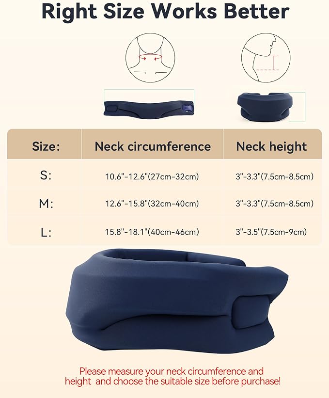 Heated Neck Brace Cervical Collar - Neck Support Brace with Heating Pad, Soft Foam Wraps Keep Vertebrae Stable and Aligned for Relief of Cervical Spine Pressure for Women & Men (S Size) Blue