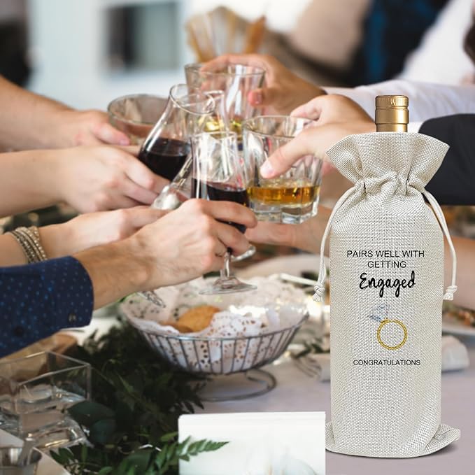 Engagement Gifts for Couples, Gifts for Newly Engaged Couples Bridal Shower Wedding Gift for Bride-to-be Wife Bride Party Favor Wine Bag Decoration Supplies, Wine Gifts for Women /13